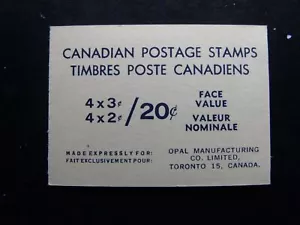 CANADA BOOKLET BK63a, ELIZABETH II CENTENNIEL, 4X3 CENT, 4X2 CENT - Picture 1 of 2