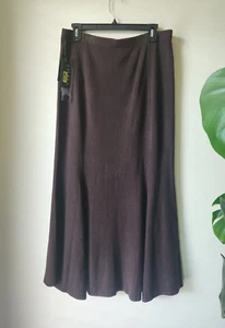 L Ralph Lauren Cashmere Silk blend  Chocolate Brown Flared Skirt - Picture 1 of 12