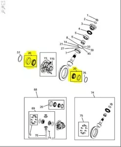 JEEP GLAD 20-23, WRANGLER 18-24 K68401159AA FRONT AND REAR BEARING JW R3A - Picture 1 of 1