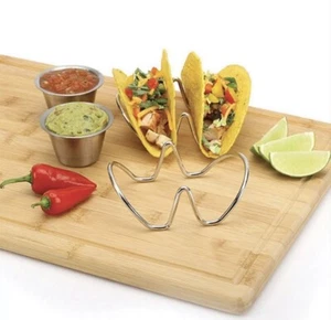 (2 Gitter) Taco Gestell Edelstahl robust U-förmig doppelseitig Taco Schüssel - Bild 1 von 8