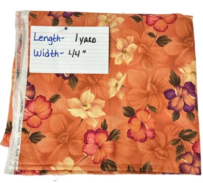 VTG Cotton Blend TROPICAL CASCADE by R.J.R. Fashion Fabric 44" x 1 yd - Image 1 of 4