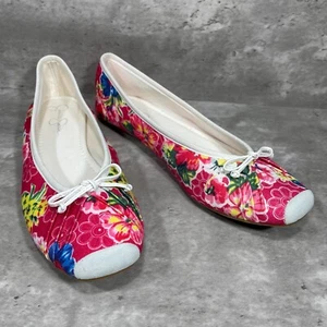 Jessica Simpson Square Toe Slip On Floral Fabric Ballet Flats Women's 9.5 B - Picture 1 of 16