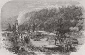 PENNSYLVANIA.Oil City.Oil springs at Tarr Farm, Oil Creek, Venango County 1862 - Picture 1 of 1