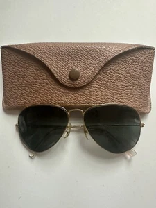 Vtg 1960s 70s B&L Ray Ban Sunglasses Mens Aviator Frames Gold Tone Pilot 58[]14 - Picture 1 of 13