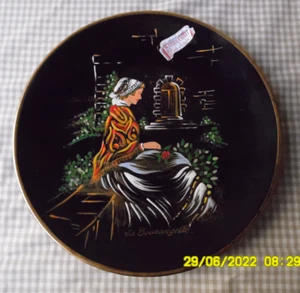 ASSIETTE  PLATE EMAUX D'ART PEINTE A LA MAIN MADE IN FRANCE LA TOURANGELLE TESS - Picture 1 of 5