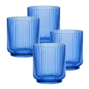 Vaso para beber exterior acrílico plástico azul cobalto 15 oz - Juego de 4 - Imagen 1 de 1