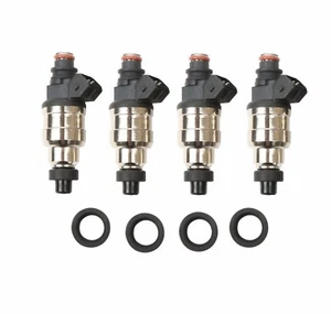 Set of 4 650cc 12ohms Impedance Fuel Injectors Fit Honda B D H F VTEC Free Clips - Picture 1 of 5