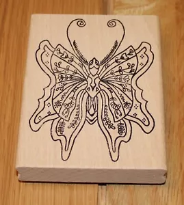 CREATIVE STAMPING RUBBER & WOOD STAMP - HH 1116I - BUTTERFLY 12cm x 9cm - NEW!!! - Picture 1 of 4