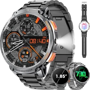 Military Smart Watch for Men 1.85" HD Touch Screen 730mAh Battery Smart Watches - Picture 1 of 7