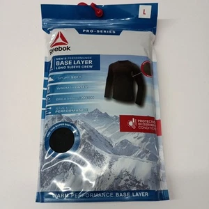 Reebok Herren Pro Series Base Layer Langarm Crew Shirt Gr. L Large Schwarz Neu - Bild 1 von 4