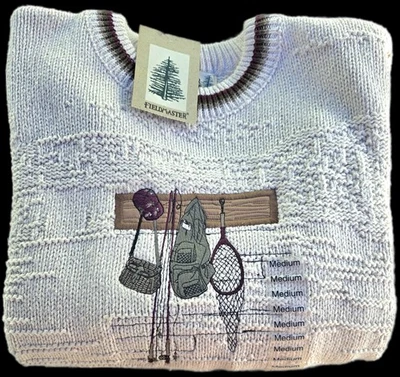 Vintage Fieldmaster Sweater Chunky Ivory Knit Fisherman Fish Fishing - NWT - Image 1 of 4