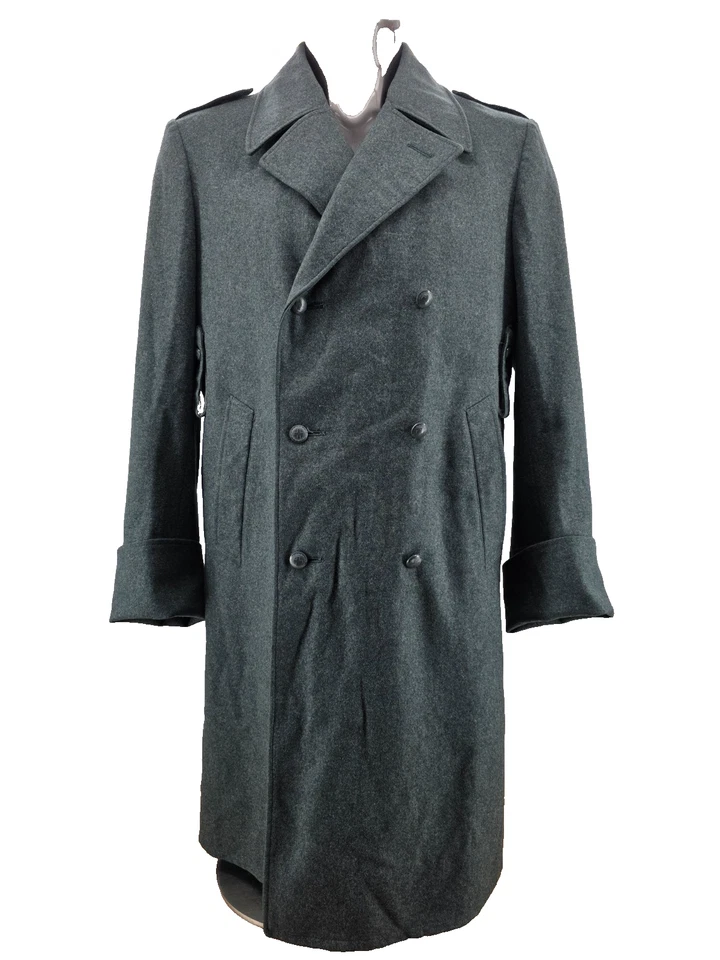 Vintage Swiss Army Medic Jacket Wool Military Trench Coat Overcoat Size 46 BB - Image 1 of 4