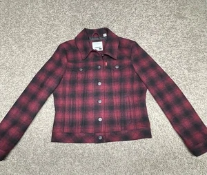 Levi’s plaid Wool cropped Jacket Medium Pockets Outerwear Women’s Casual Coat - Picture 1 of 8
