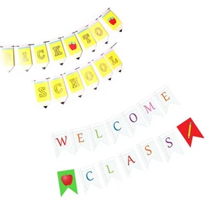 2 Sets Blumenbanner Ziehen Willkommensklasse Bunting Neue Klassenanhänger - Bild 1 von 12