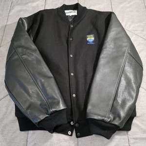 Chaqueta de lana de cuero bombardero vintage Starwears TERCER RELOJ 55 TV Crew para hombre 2XL EE. UU. - Imagen 1 de 13