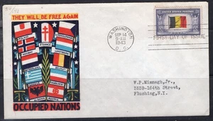 1943 Staehle First Day Cover, Overrun Countries, Belgium - Picture 1 of 1