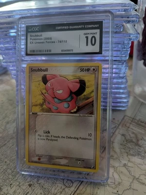 Pokemon Snubbull 74/115 CGC 10 GEM MINT EX Unseen Forces 2005 Card - Image 1 of 2