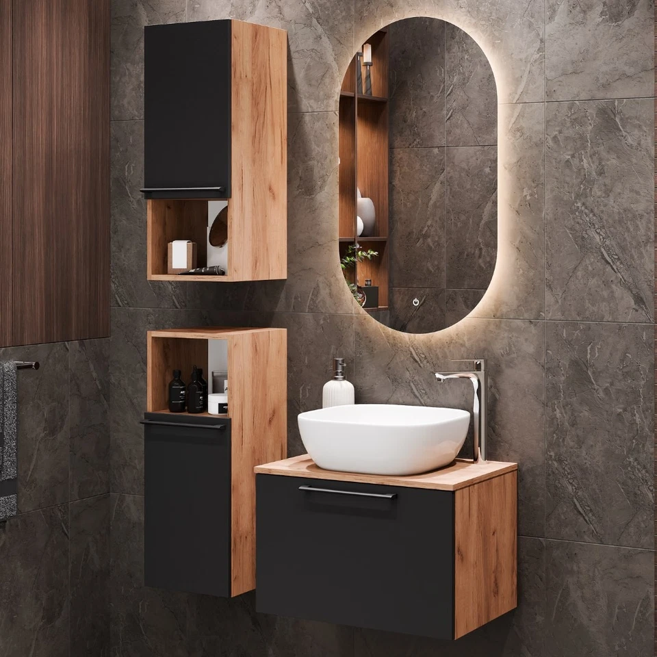 Astra Waschtisch & Waschbeckenunterschrank 60 cm Badmöbel-Set - Bild 1 von 4