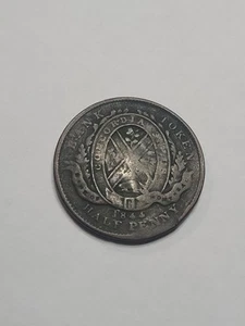 1844 Bank Of Montreal Canada One Half Penny Token Coin - Picture 1 of 2