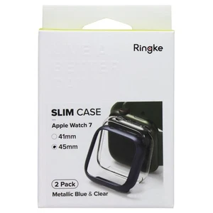 Ringke Slim Étui 45mm pour Apple Watch 7 - Métallique Bleu & Transparent (2 - Photo 1 sur 2