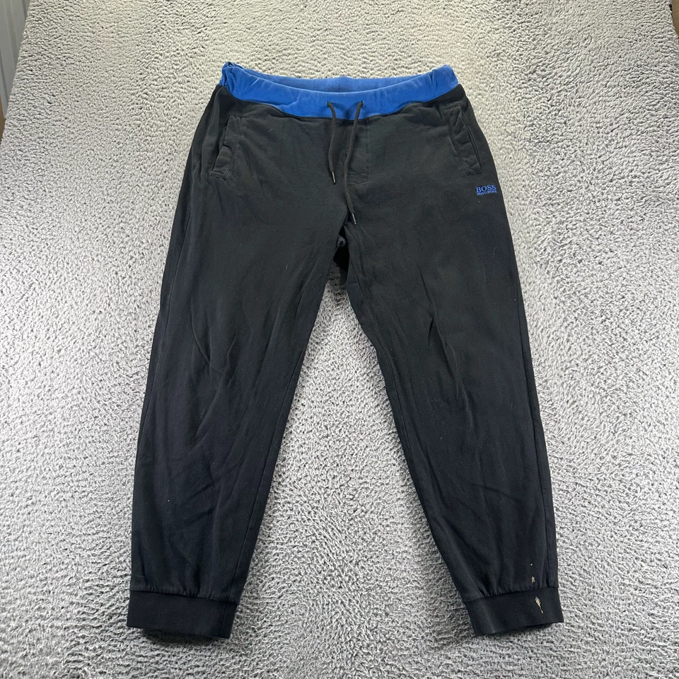 Pantalón Hugo Boss Para Hombre 32x26 Negro Algodón Sudadera Jogger Pierna Cónica Rendimiento Foto 1 de 4