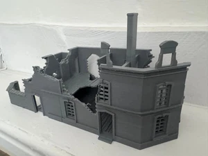 28mm Ruined House - Destroyed Wargaming Building Tabletop Terrain - Picture 1 of 6