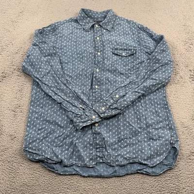 Ralph Lauren Shirt Mens XL Blue Sailboat Print Nautical Linen Long Sleeve - Image 1 of 4