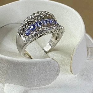 Anello Victoria Wieck 1,33 carati tanzanite e zirconi bianchi argento sterling taglia 9 usato in ottime condizioni - Foto 1 di 5