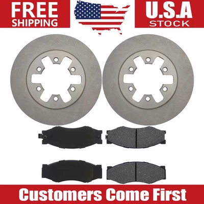 Rotores de freno delanteros + pastillas de freno de cerámica para 1985 86 Nissan 720 86-89 Nissan D21 Foto 1 de 4