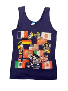 Vintage 80s Disney Mickey Mouse Epcot Center Tank Top Shirt Size Small Chip Dale - Picture 1 of 7