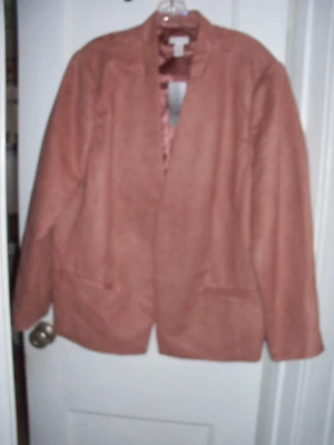 WOMENS CHICO'S FAUX SUEDE BLAZER JACKET MELLOW MAUVE SIZE 4 NWT - RETAIL $159 - Image 1 of 4