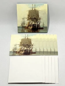 Ship In A Harbor Blank Greeting Cards (6) With Envelopes - Picture 1 of 10