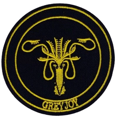 MARKENLOS Game Of Thrones Patch Aufnäher Bügelbild Flicken Haus Greyjoy Theon Graufreud