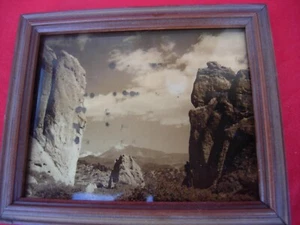 Oroton Foto Fotografie goldfarben auf Glas Bergszene Landschaft lesen - Bild 1 von 7