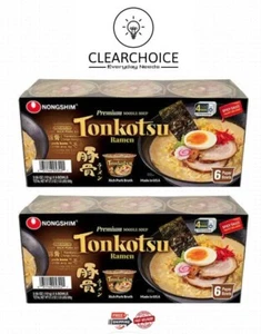 2 Packs Nongshim Tonkotsu Ramen Bowl, 3.56 oz, 6-count Each Pack, Total 12 Bowls - Picture 1 of 2