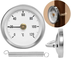 Clip-auf Rohr Heißwasserthermometer Bimetall Temperaturanzeige und Feder - Bild 1 von 11
