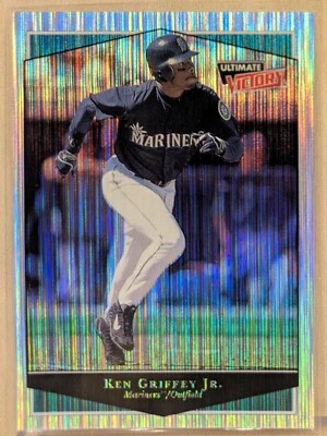1999 Ultimate VICTORY COLLECTION #102 Ken Griffey Jr HOF REFRACTOR RAIN PARALLEL - Image 1 of 2