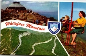 Chrome Banner Postcard Whiteface Mountain Multi View Ski Lift UNP - Picture 1 of 2