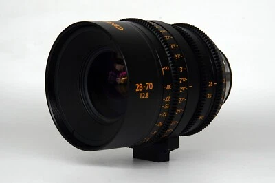 Arri pl mount Angenieux 28-70mm 2.6 cine rehousing manual focus de clicked iris - Image 1 of 4