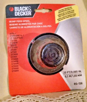 BLACK & DECKER BUMP FEED SPOOL RS-136 NEW 20 FT 0.065 IN #90569889 2011 STRING. - Image 1 of 4
