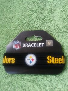 Official NFL Pittsburgh Steelers Elastic Bracelets Bulk Bandz New