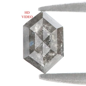 0.70 CT Natural Loose Hexagon Cut Diamond 7.05 MM Salt And Pepper Diamond QL8153 - Picture 1 of 8