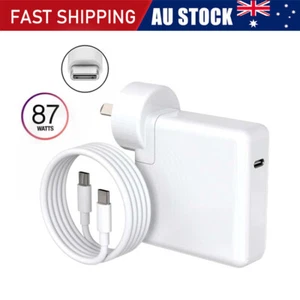 87W USB-C Power Adapter Charger 2M Type-C Cord for Apple Macbook Air Pro Laptop - Picture 1 of 14