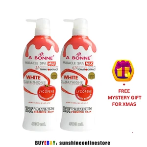 2X A Bonne Miracle Spa Milk UV Whitening Lotion with Tomato Extract 500ml - Picture 1 of 11
