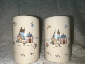 Vintage International Heartland Stoneware Salt and Pepper Shakers Farmhouse - Picture 1 of 19