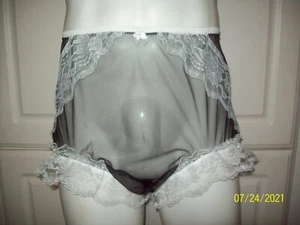 SLIP MUTANDINE SISSY NYLON TRASPARENTE SENZA CUCITURE nero bianco cintura allunga 32-44" - Foto 1 di 3