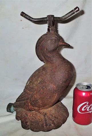 ANTIQUE SIGN NUYDEA USA CAST IRON GARDEN WOOD DUCK GRASS LAWN WATER SPRINKLER Cover