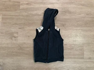Burberry Hoodie Boys 6 Black Sleeveless Nova Check Kids Full Zip - Picture 1 of 9