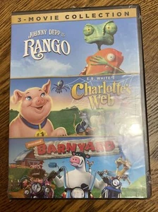 Rango/Charlotte's Web/Barnyard 3-Filme Sammlung DVD NEU/VERSIEGELT - Bild 1 von 4