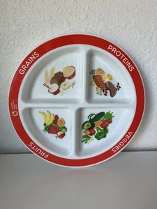 Super Healthy Kids Grains Fruits Veggies Proteins Portion Plate 9.25" - Picture 1 of 4